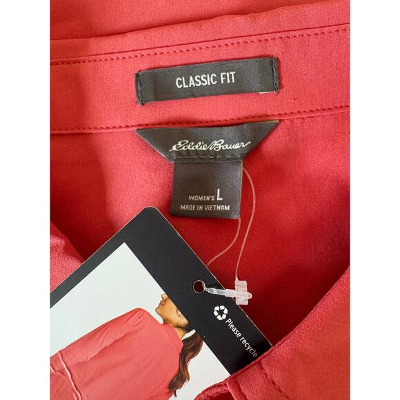 Eddie Bauer Departure shirt size large  NEW with tags attached red/orange - Picture 2 of 9